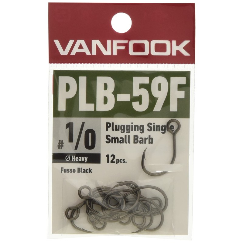 Vanfook PLB-59F Plugging Single Heavy Pack of 12 Fluorine Black
