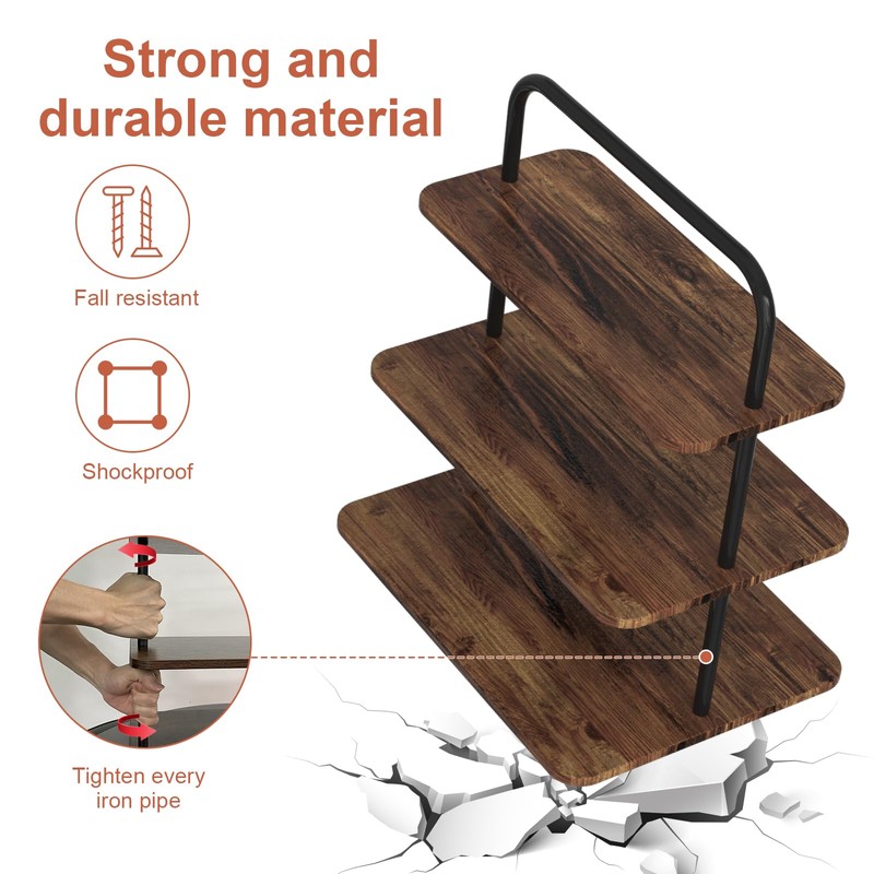 VyGrow Cupcake Stand, 3-Tier Dessert Stand for 52 Cupcakes, Wood