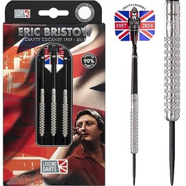 Legend Darts D0844 | Eric Bristow Knurled Crafty Cockney |Premium 90% Tungsten Steel Tip Dart Set | 21g