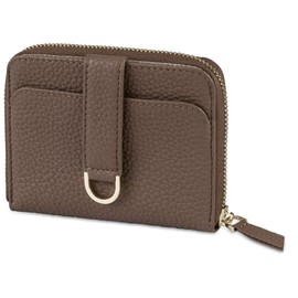 Vaultskin Small Wallet for Women, Leather Card Holder with RFID Blocking with Zipper Coin Pocket, Cash Pocket - Minimalist Wallet Women Slim Design for Everyday Use (Brown, Belgravia)