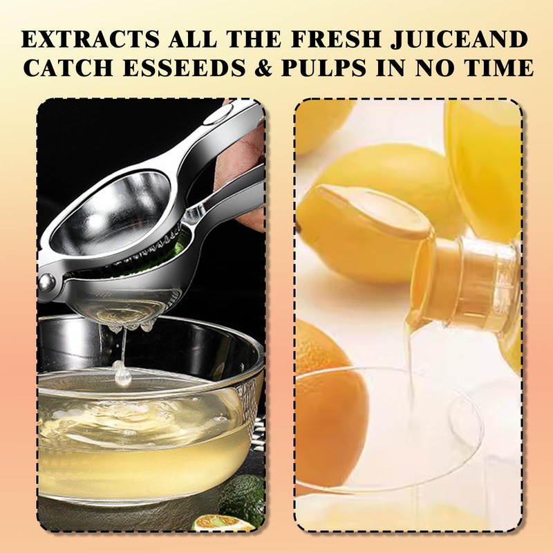 Lemon Squeezer 2-Piece - Manual Citrus Juicer - Stainless Steel