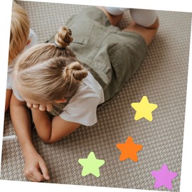 HONMEET 30pcs Color Carpet Mark Stickers Star Shape Educational Puzzle Markers for Classroom Activities Bright Colored Positioning Stickers for Boy Girl Learning and Play