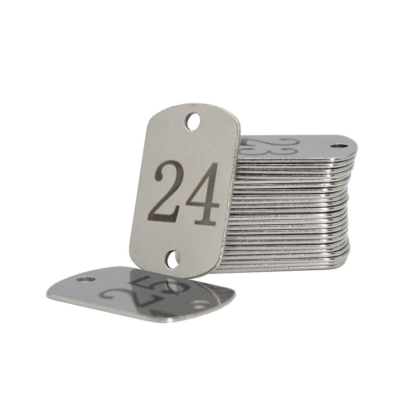 Rectangular Stainless Steel Numbered Tags Key Tags with Two Holes