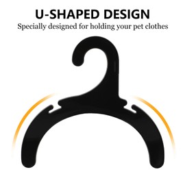 ledmomo Pet Hanger, Pet Hanger, Mini Hanger, Plastic, Pet Supplies, Set of 24, 7.5 inches (19 cm) (Black)