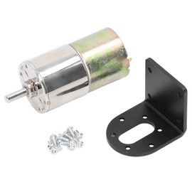 DC Worm Gear Motor Micro Brushed Self Locking Aluminum Alloy Industrial Electric Motor 12V 10W with Holder 0‑5 RPM
