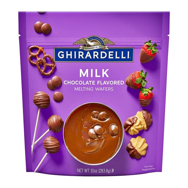 Ghirardelli Melting Chocolate Wafers Milk Chocolates for Candy Dipping and Baking, 10 Ounce