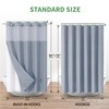eachope Blue Long No Hook Shower Curtain with Snap-in Fabric