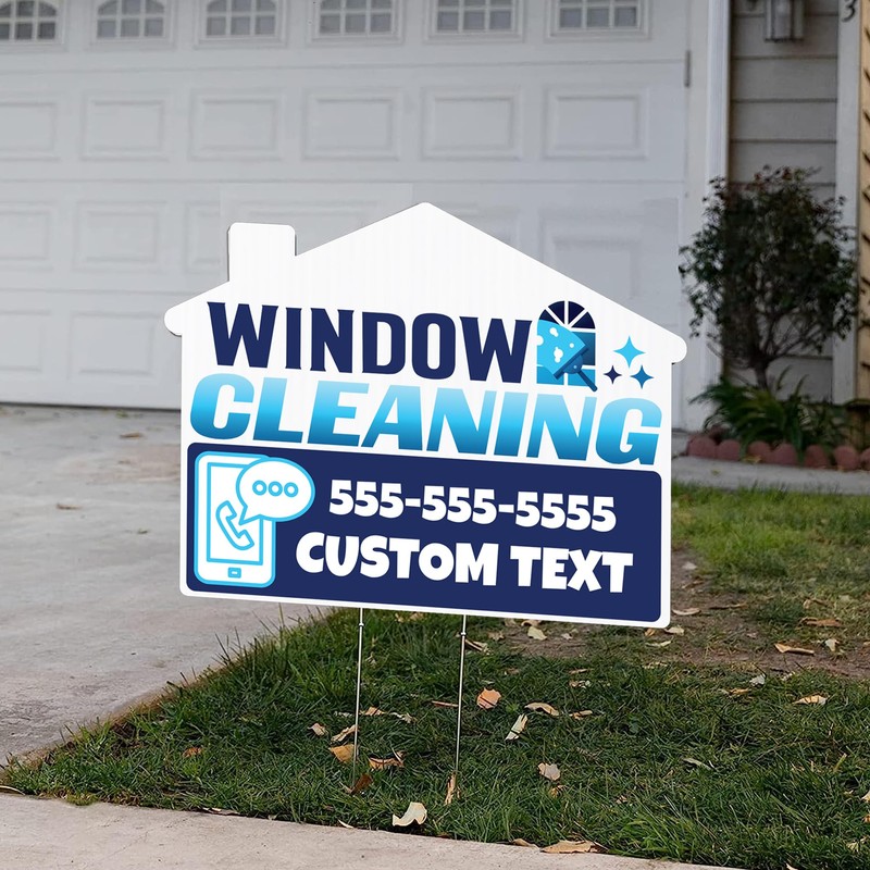 10-Pack Custom Window Cleaning Yard Sign - Two Sided Print