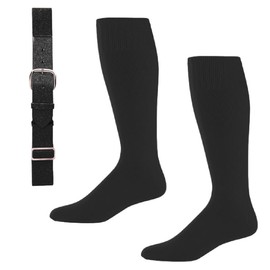 League Outfitters Founders Baseball or Softball Belt and Socks Combo Adjustable Fits All Adults, Youth, Kids, Boys, and Girls (Black, Large (Shoe Size 8-13))