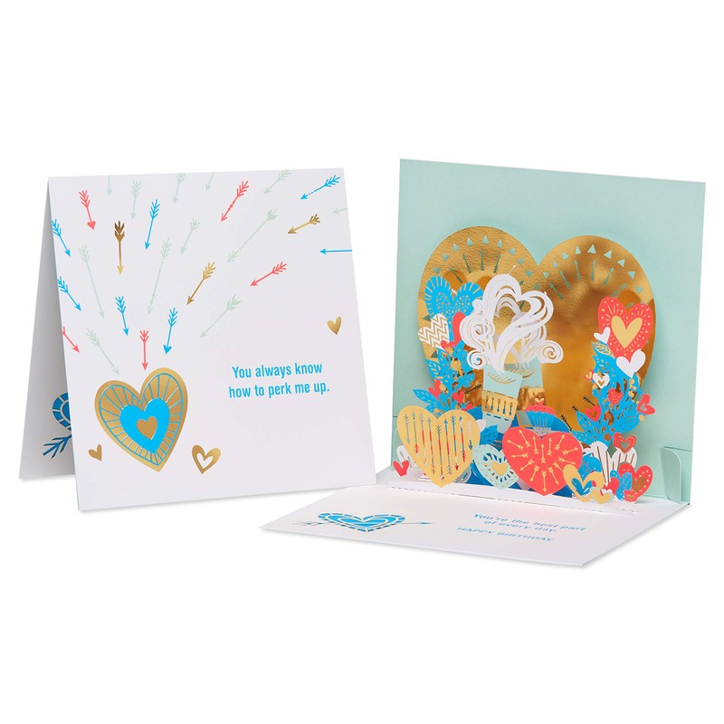American Greetings Pop Up Romantic Birthday Card (Hearts)
