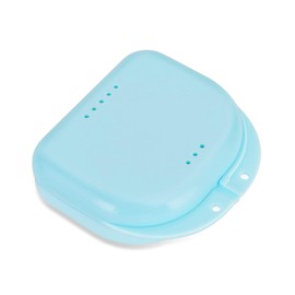 Annhua Dental Mouthguard Container Orthodontic Retainer Case with Vent Holes, Denture Holder Box Clear Aligner Case Slim for Household|Travel|Office - Bluish - Light & Easy to Carry