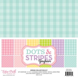 Echo Park Paper Company Spring Gingham Collection Kit 12-x-12-Inch