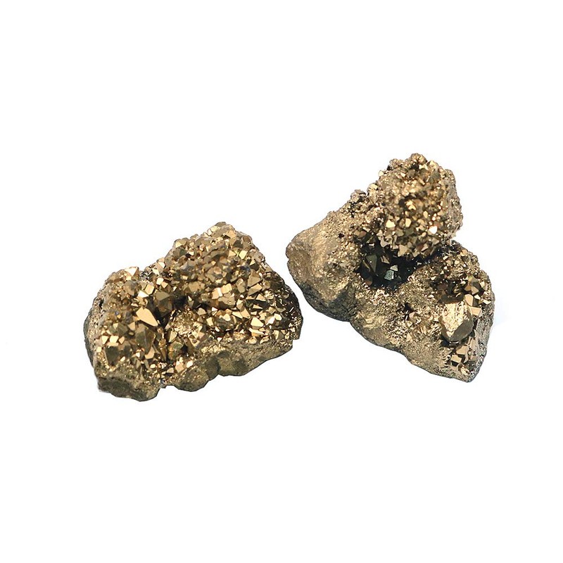 Namvo 2pcs Natural Pyrite Stone and Minerals Natural Crystal Quartz