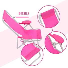 HEMOTON Pack of 2 Baby Chair Ornament Children's Toy Small Patio Furniture Miniature Chair Furniture Dollhouse Wooden Folding Chair Mini Chair Photo Prop Trolley Chaise Lounge Toy Chair