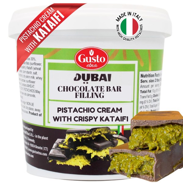 GUSTO ETNA Dubai Pistachio Chocolate Bar Filling- Pistachio Cream with