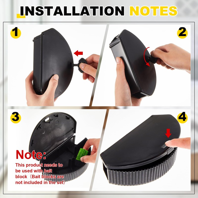 Qualirey 12 Pcs Mouse Station with Keys, Mice Bait Stations