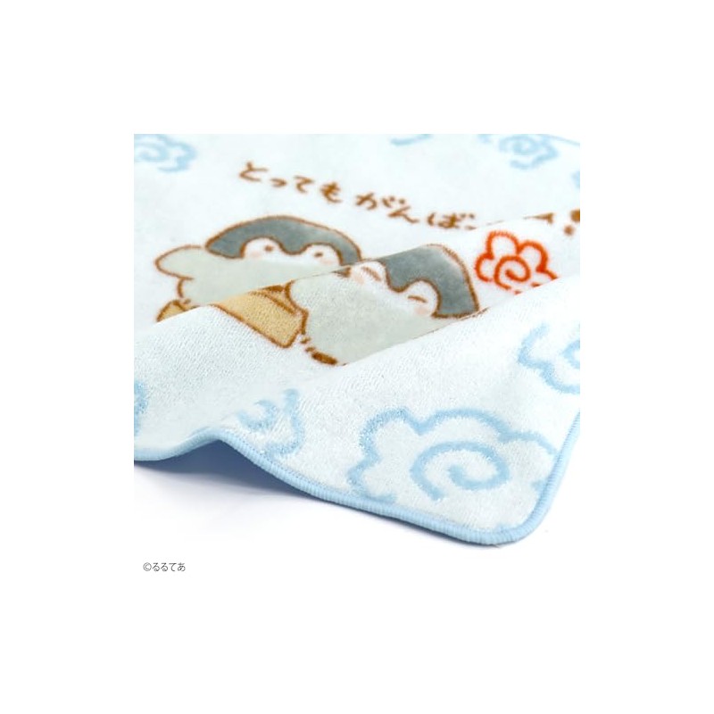 Koupenchan 53-0050070 Towel Handkerchief, Blue Print, Approx. 9.8 x 9.8