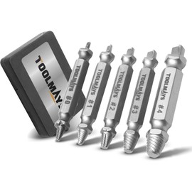 TOOLMAYS Screw Extractor Set, 5 Pieces Left Extractor Set, Max. Hardness up to 66 HRC, Damaged Screw Remover Extractor Set