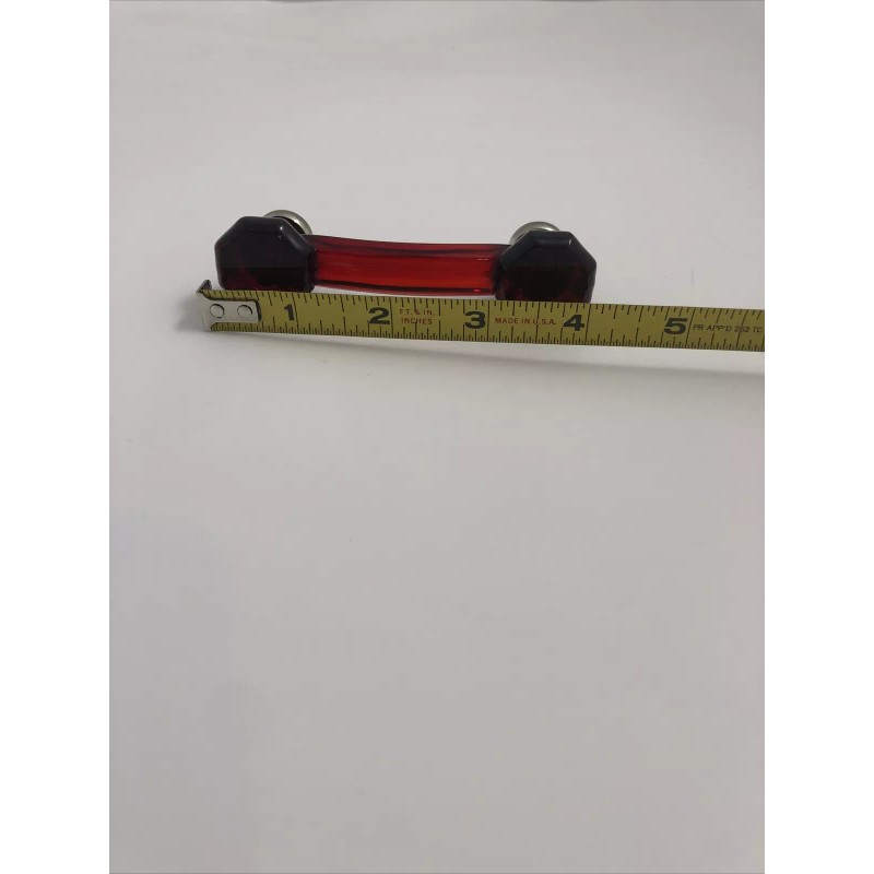 CPK Glass Cabinet Drawer Pull Red Elegance Glass 3” Center