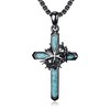YAFEINI Crown of Thorns Necklace Sterling Silver Catholic Cross Pendant