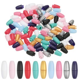 PATIKIL 24mm Breakaway Clasps, 100 Set Plastic Bead Barrel Connectors Lanyard Clips for Necklace Lanyard Bracelet Jewelry Making DIY Craft, Multicolor
