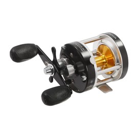 Round Baitcasting Reel #40 Black Left Conventional Reel for Catfish 5.2:1 Gear Ratio Beach Casting High Stability Reel Baitcasting Fishing Reel, Fishing Assistant Reel for Inshore and Deep Sea Fishing