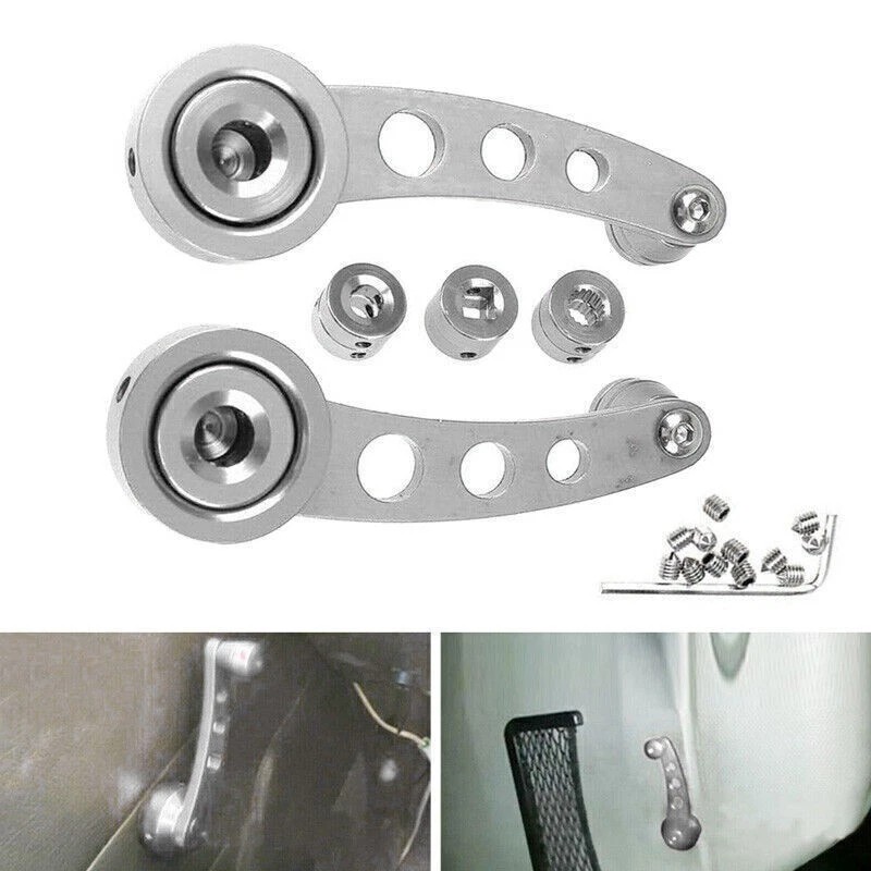 2x Billet Aluminum Window Crank Handle Chrome For Hot Rod