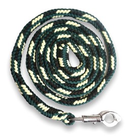 Pferdelinis Horse LEASH, 2 m, Dark Green/Black/Cream, with Sturdy Panic Hook