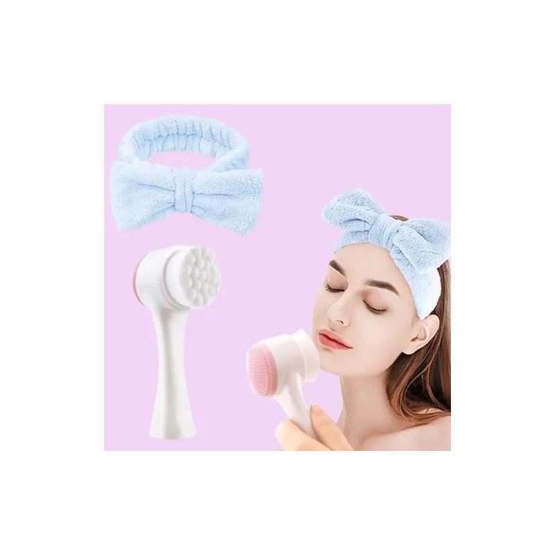 Kit De Cepillo Facial Limpiador Diadema Banda Para El Pelo