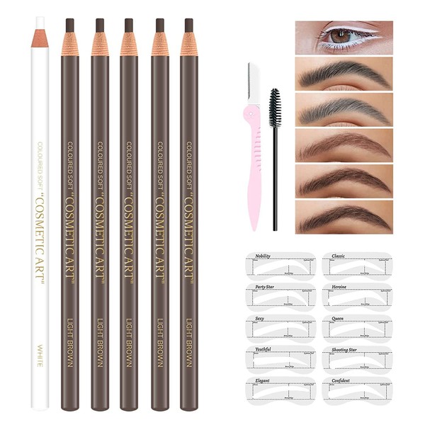 MAFK Waterproof Eye-Brows Pen-cil Set, Pull Cord Peel-off Eyebrow Pencil