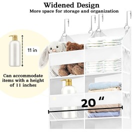 White Over The Door Organizer 5 Tiers, Extra Large Behind Door Storage of 10 Compartments, 50 lbs Weight Capacity Over The Door Storage, Hanging Organizer for Closet, Diaper Organizer