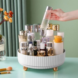 funest funest Makeup Perfume Organizer, 360 Degree Rotating Lazy Susan Cosmetic Desk Storage Lotions Display Case Round Tray with Large Capacity, for Your Jewelry