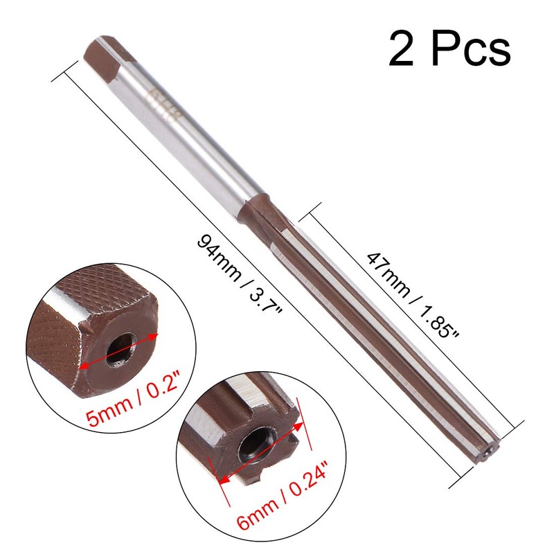sourcing map Hand Reamer 6mm Alloy Tool Steel H8 6