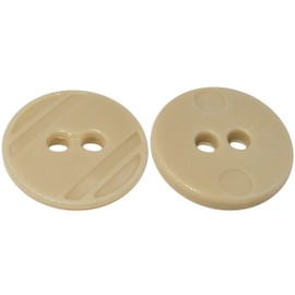 AERZETIX - C56429 - Set of 100 round buttons Ø15x2.2 mm with 2 holes - colour beige - plastic - diameter of opening 2 mm - haberdashery sewing clothing craft fashion embroidery
