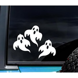 Cute Little Ghost Cute Horror Car Decal Put Smile on Your Face White Premium Decals & Stickers for Every Surface - Walls, Windows, Laptops, Cars, and More Size 6 Inches