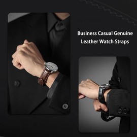 Nizonlaie Watch Bands Quick Release Genuine Leather Strap Alligator Grain Calfskin Watch Business Casual Universal Straps Wides 12mm 14mm 15mm 16mm 17mm 18mm 19mm 20mm 21mm 22mm 24mm for Men Women