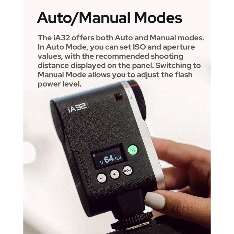 GODOX iA32 Mini Flash Speedlite Hot Shoe Flashes for Fuji,