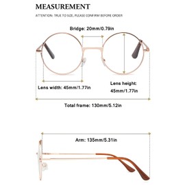 VEVESMUNDO Schoenleben Runde Metall Lesebrille Herren Damen Nickelbrille Lennon Brille Lesehilfe Stärke (Golden, 1.5)