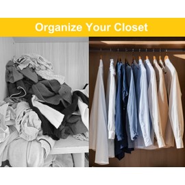 Closet Rods for Hanging Clothes，17-51 Inch Adjustable Metal Closet Rod Black Heavy Duty Closet Rod Closet Pole for Wardrobes (17-51'')