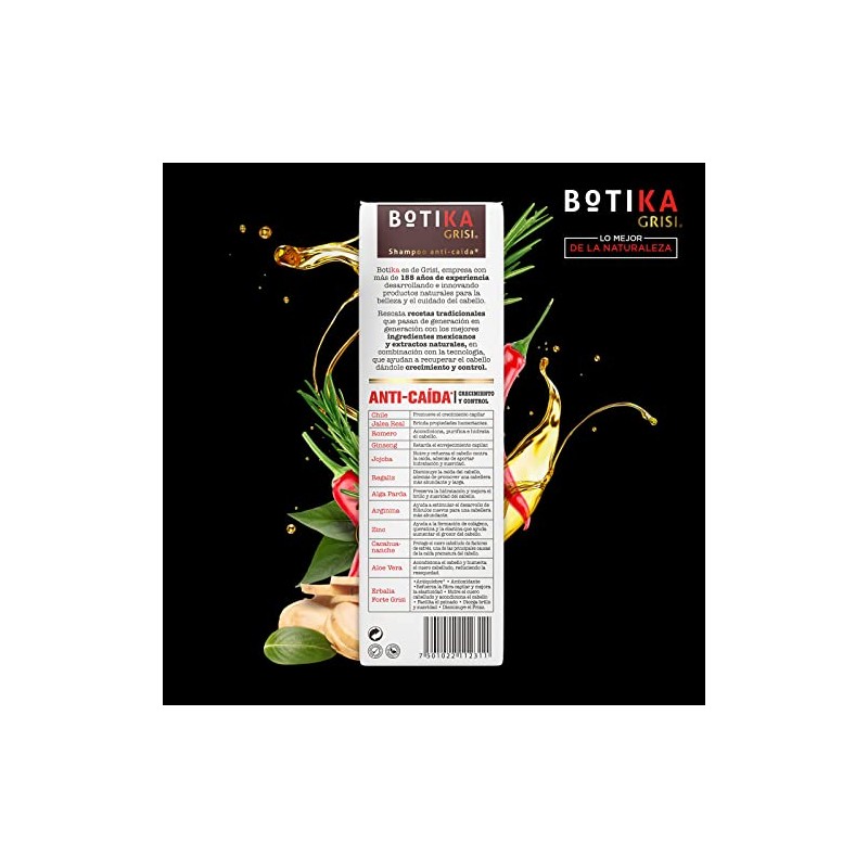 BOTIKA GRISI Shampoo Anticaída Natural con Jalea Real, 480 ml