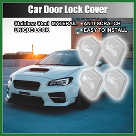 Motoforti 4pcs Car Door Lock Latches Cover Stainless Steel Door Lock Protector for Subaru WRX WRX STI Legacy Outback Impreza XV Silver Tone Long-Lasting