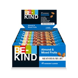 BE-KIND Riegel, glutenfreie Snack-Riegel, Almond & Mixed Fruits, hoher Ballaststoffgehalt, ohne künstliche Farb-, Aroma- oder Konservierungsstoffe, 12 x 40g