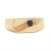 14K Yellow Gold Plated 0.12 Carat Genuine Black Diamond .925