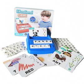 LYNETTE'S TOYS 2 in 1 Flash Card Game Set Box-Montessori Toy for Caculate and Spell Skill, Kindy and Preschooler Aged 3+ Educational Toy (Blue)