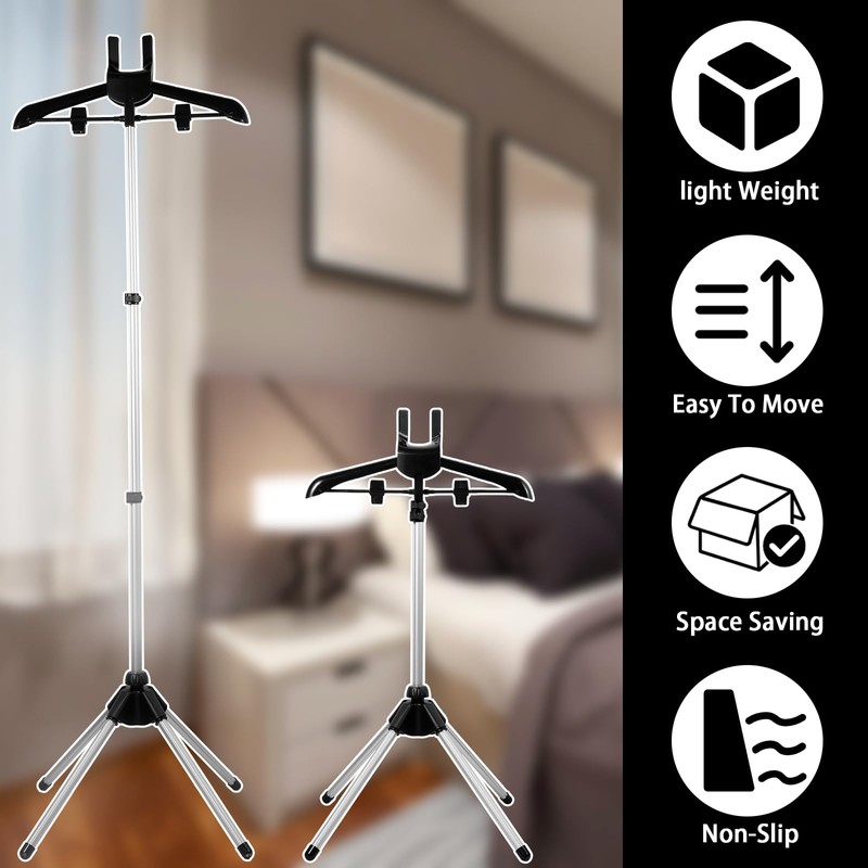 Garment Steamer Hanger with Ironing Glove, Telescopic Clothes Steamer Stand,
