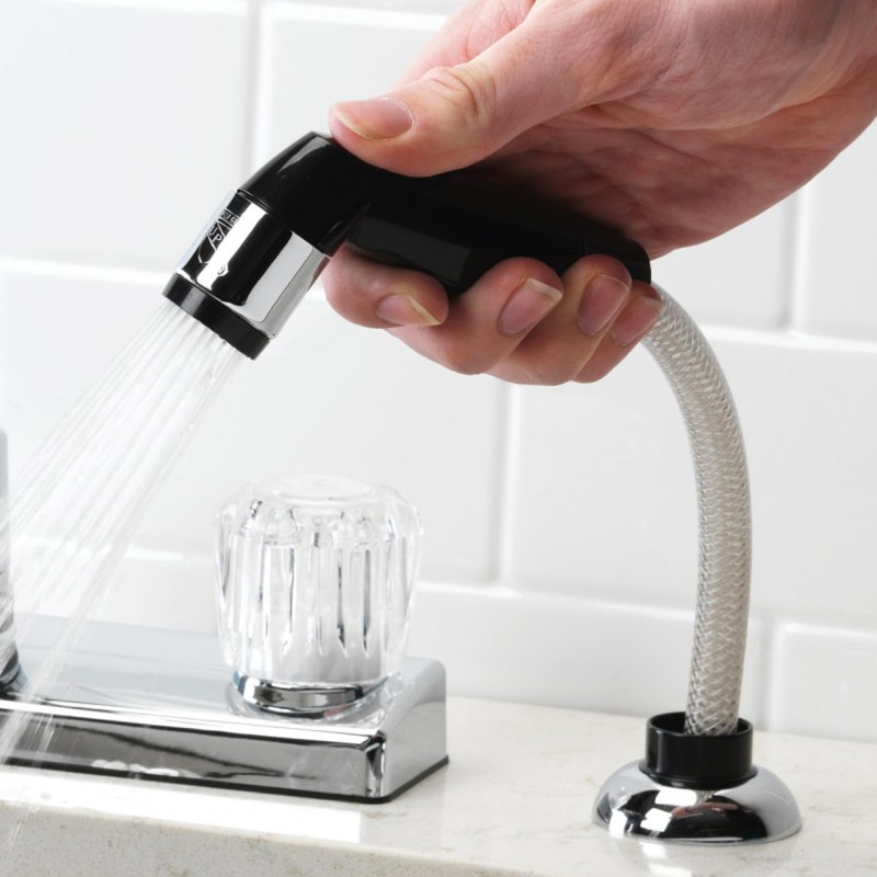 Plumb Craft Black Kitchen Sink Sprayer with Hose Attachment 7635100T,