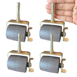 Set of 4 Locking Metal Stem Heavy Duty Wheels Casters Rollers for Bed Frame, Bed Wheels with Socket Sleeve Inserts