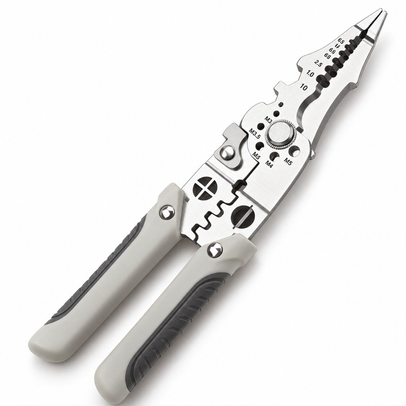 6-in-1 Multifunctional Wire Stripper Pliers for Electrical Work – Cutting,