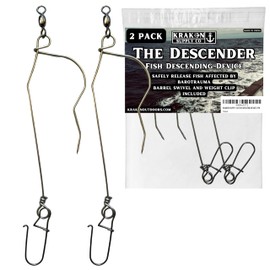 KRAKEN SUPPLY CO 2 Pack Fish Descending Device Safely Release Fish with barotrauma DFW Compliant (2)