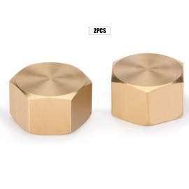 nutmanel Brass Cap 3/8 Inch Female Thread, Brass Blanking Plug IG, Pipe Cap End Cap Made of Brass for Pipe Connection